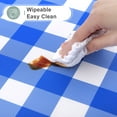 thumbnail image 6 of decorUhome Rectangle Tablecloth, Waterproof Vinyl Flannel Backed Table Cloth, Buffalo Wipeable Plastic Table Cover for Kitchen and Outdoor, Blue and White, 60" x 120", 6 of 9