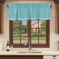thumbnail image 6 of Farmhouse Aqua White Striped Curtain Valances for Windows, Kitchen Valance Window Treatments Panel 2 Pack, Modern Stripes Rod Pocket Short Curtains for Bathroom Bedroom 54 x 18 Inch, 6 of 8
