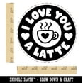 thumbnail image 2 of I Love You A Latte Coffee Self-Inking Rubber Stamp Ink Stamper - Red Ink - Large 1-1/2 Inch, 2 of 7