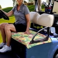 thumbnail image 3 of Renewold Golf Cart Seat Cover Portable Golf Cart Seat Blanket Machine Washable Suitable for 2/4 Person Seats Golf Cart Club Car, Tropical Hibiscus Leaf Lemon Pineapple, 3 of 5