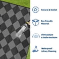 thumbnail image 5 of Volkmi Outdoor Rug – Reversible Waterproof Plastic Straw Patio Carpet, Modern Black/Grey Checkered, Lightweight, Collapsible, Easy Clean, Fade Resistant, for Camping,Beach –9x12ft, 5 of 8