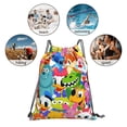 thumbnail image 5 of TEQUAN Drawstring Backpack Sports Gym Sackpack, Cartoon Cute Animals Colorful Prints Polyester Water Resistant String Bag for Women Men, 5 of 8