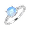 thumbnail image 2 of Sterling Silver with Natural Moonstone and White Topaz Engagement Ring, 2 of 3