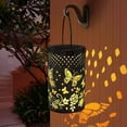 thumbnail image 4 of Gallickan Solar Lanterns Outdoor, Hanging Butterfly Decor Lantern Waterproof Hollow Out Retro Metal Decorative Garden Light for Patio,Yard,Landscape,Walkway,Festival, A, 4 of 6