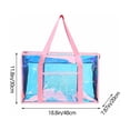 thumbnail image 3 of Colorful Clear Beach Bag for Women, Waterproof Sandproof Jelly Tote with Zipper, Large Spacious Pool Bag, Travel Tote for Beach Vacation Swimming, Stylish Durable Summer Tote Pink, 3 of 6