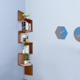 thumbnail image 3 of GoDecor Maison Étagère d'Angle d'Intérieur Mural Zig Zag Meubles Étagères en Bois Rack Moderne, 3 of 5