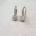 thumbnail image 2 of 2Ct Round Cut Simulated Diamond Fllowe Women's Huggie Hoop Earrings In 14k White Gold Plated, 2 of 5