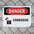 thumbnail image 4 of Corrosive OSHA Danger Rigid Plastic Sign 18 Inch x 12 Inch - 5 Pack, 4 of 8