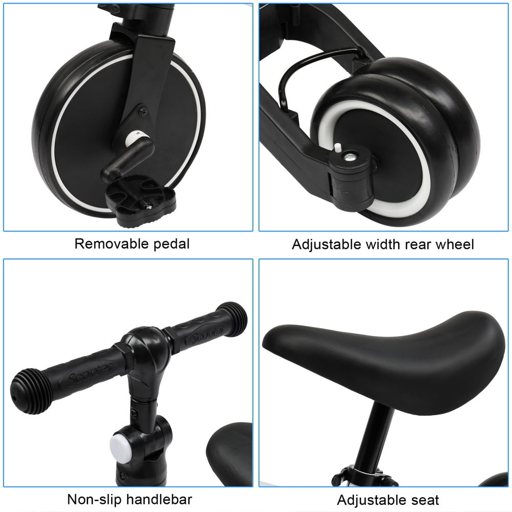 3 in 1 Kids Tricycles, Toddler Baby Bike with Adjustable Seat Height and Removable Pedal 3 in 1 Kids Tricycles, Toddler Baby Bike with Adjustable Seat Height and Removable Pedal