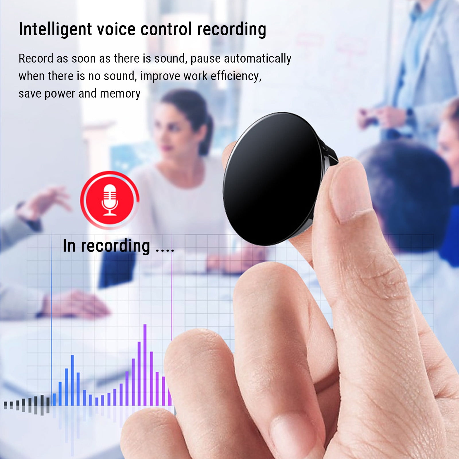 Clearance! VALSEEL 8GB Badge Voice Recorder,Intelligent HD Noise Reduction Sound Control Recorder