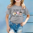 thumbnail image 2 of TZEWGL Cute Shirt For Infnat Solid Color Letter Printed Round Neck Short Sleeved Clothes For Kids size 10-12T, 2 of 4