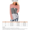 thumbnail image 5 of Sarapandan Women Long Sleeve Top Casual Roundneck Color Matching Kink Breathable Polyester Machine Washable Clothing Pink Gray Gray XXL, 5 of 5