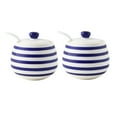 thumbnail image 1 of Qeeadeea Sucrier avec Couvercle et Cuillère, Pot de Rangement pour Sucre, Pot à Sucre, Récipient à Sucre Pot à Épices, Distributeur de Sucre pour Sucre-Bleu 1-2 Ensemble de, 1 of 7