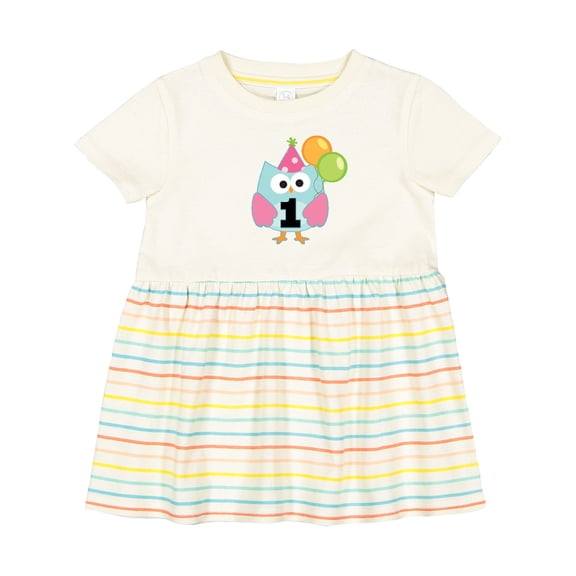 Inktastic 1st Birthday Party Girls Owl Girls Baby Dress