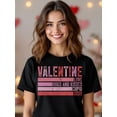 thumbnail image 1 of Camiseta gráfica de San Valentín para mujer, top informal de manga corta con cuello redondo, tejido de punto, camiseta con estampado "Love & Hugs" para todas las estaciones, atuendo para San Valentín., 1 of 6