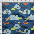 thumbnail image 4 of oneOone Cotton Flex Navy Blue Fabric Airplane Nursery Kids Diy Clothing Quilting Fabric Print Fabric By Yard 40 Inch Wide, 4 of 6