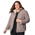 thumbnail image 2 of Free Country Women's Plus Size Cirrus Quilted Reversible Jacket Mocha 3X, 2 of 6