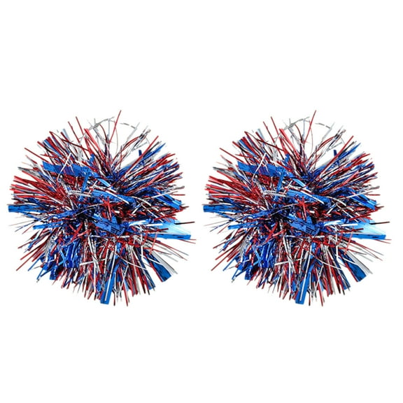 geerera 4th of July Glitter Firework Hoop Earrings for Women - Lightweight Red White Blue Patriotic USA Flag Jewelry with Sparkle Decor