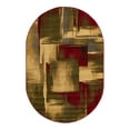 thumbnail image 3 of Unique Loom Barista Collection Area Rug - Timor (4' x 6' Oval Multi/Red), 3 of 7