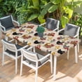 thumbnail image 2 of Farmhouse Rooster Table Cloths for 3 Foot Rectangle Tables, Vintage Watercolor Flowers Wood Grain Patio Waterproof Elastic Fitted Tablecloths, Washable Rectangular Table Cover for Camping, 2 of 8