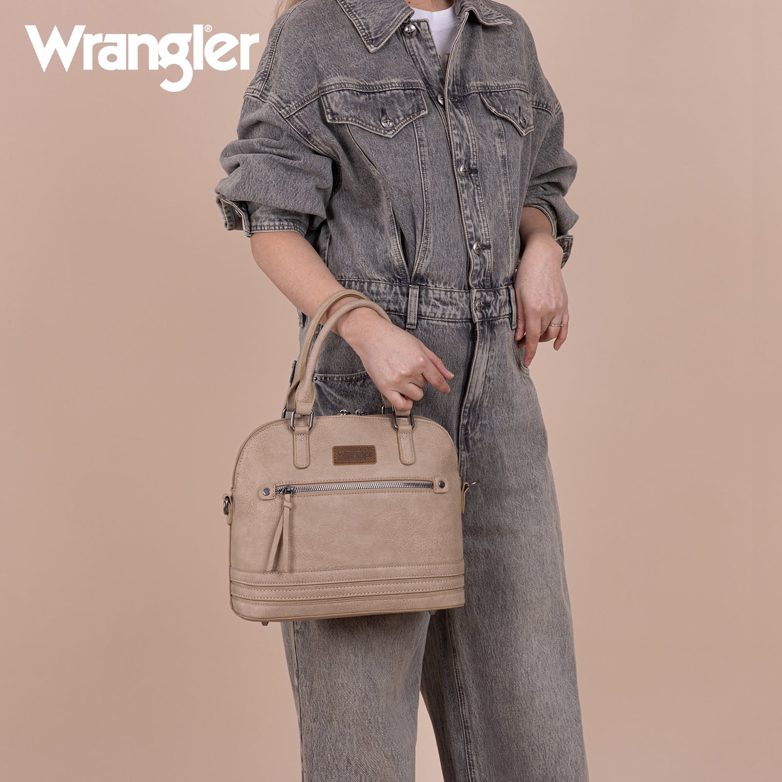 Wrangler Top-Handle Bags for Women Laptop Crossbody Tote Bag Purse, Tan