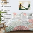 thumbnail image 3 of Red Coral Bedding Duvet Cover Set Queen Size 4 Pieces Sage Green Starfish Ocean Coastal Seashell Bedding Set with Zipper Closure, 1 Comforter Cover 90x92 Inches 1 Flat Sheet & 2 Pillow Cases, 3 of 7