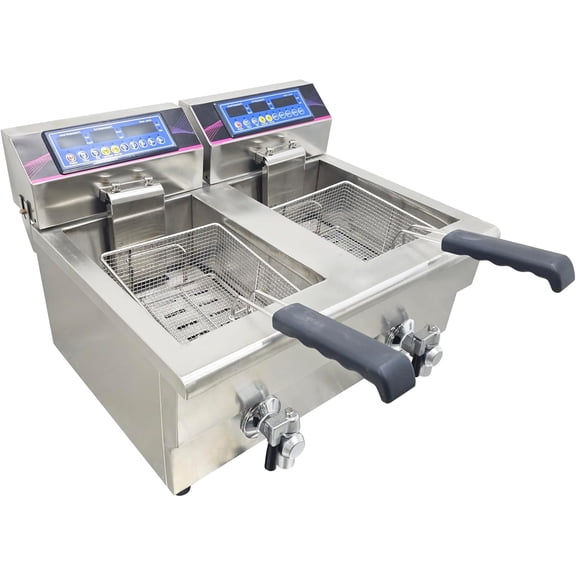 10L 10L Electric Deep Fryer Double-Tank 220V Digital Control