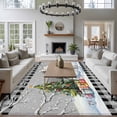 thumbnail image 4 of Rectangle Area Rugs 5 x 7 Ft, Grey Christmas Non-Slip Residential Carpet, Xmas Tree Snowman Bear Snowfall Plaid Indoor Crawling Mats Runner Rugs for Living Room/Dining Room/Bedroom, 4 of 8