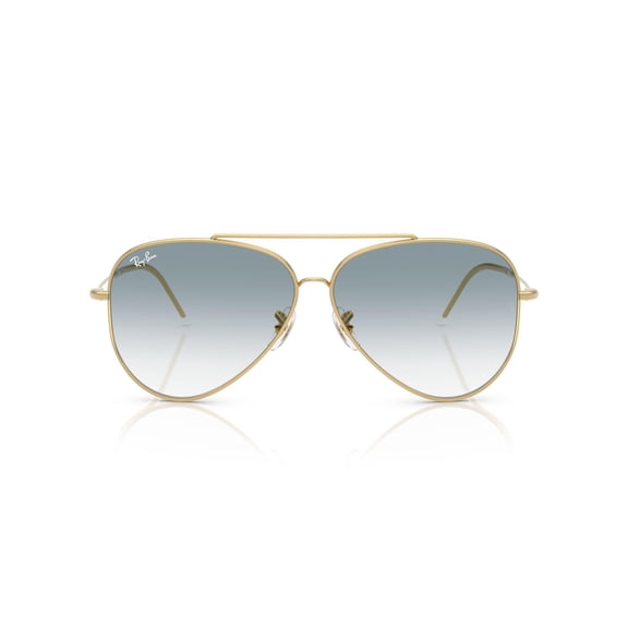 Ray-Ban RBR0101S Aviator Reverse Sunglasses, Gold/Clear Gradient Blue, 62 mm