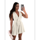 thumbnail image 2 of Vestidos de Mujer de Verano Sin Mangas con Doble Botonadura y Dobladillo Plisado para Oficina, Color Albaricoque S, 2 of 9