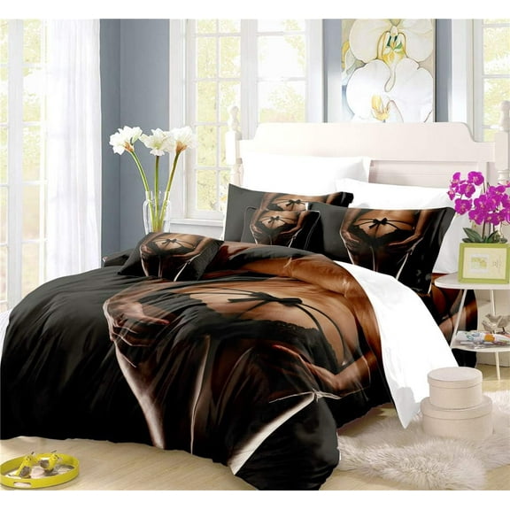 REALIN Red Beach Bikini Duvet Cover Set Sexy Bow Bedding Sexy Bow Lace Bed Sets 2/3/4PCS Quilt Covers/Sheets/Pillow Shams,Twin/Full/Queen/King