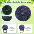 thumbnail image 5 of Resenkos Set of 2 Artificial Purple Boxwood Topiary Balls for Indoor and Outdoor - Purple, 5 of 8