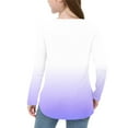 thumbnail image 6 of Efsteb Girls Long Sleeve Shirts Hem Side Slit T-Shirts Casual Soft Lightweight Long Sleeve Gradient Print Crew Neck for All-Season Styles（Purple，7 Years）, 6 of 7