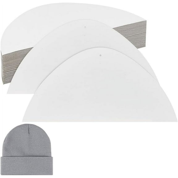 60 Pcs Cardboard Hat Support Brim Holder Half Round Paper Wool Hat Liner Support with Hole White Knit Beanies Styling Tool Knitwear Hat Beanie Hat Inserts Shapers for DIY Home Store Display