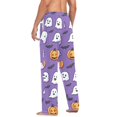 thumbnail image 3 of FORMRS Mens Pajama Pants with Pockets Sleepwear Lounge Bottoms Sizes S-2XL, Halloween Ghosts Purple, 3 of 7