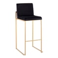 thumbnail image 4 of Fuji High Back Bar Stool Set of 3 Gold, Bar Chairs Set of 3, Gold Bar Stools, Bar Stools Set of 3 with Backs (Black Velvet), 4 of 6