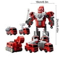 thumbnail image 3 of Qonioi Puzzle Transformation Engineering Vehicle, 5-in-1 Fire Truck to Robot Model, Press Go Toy Set Transforming Vehicle, 3 of 6