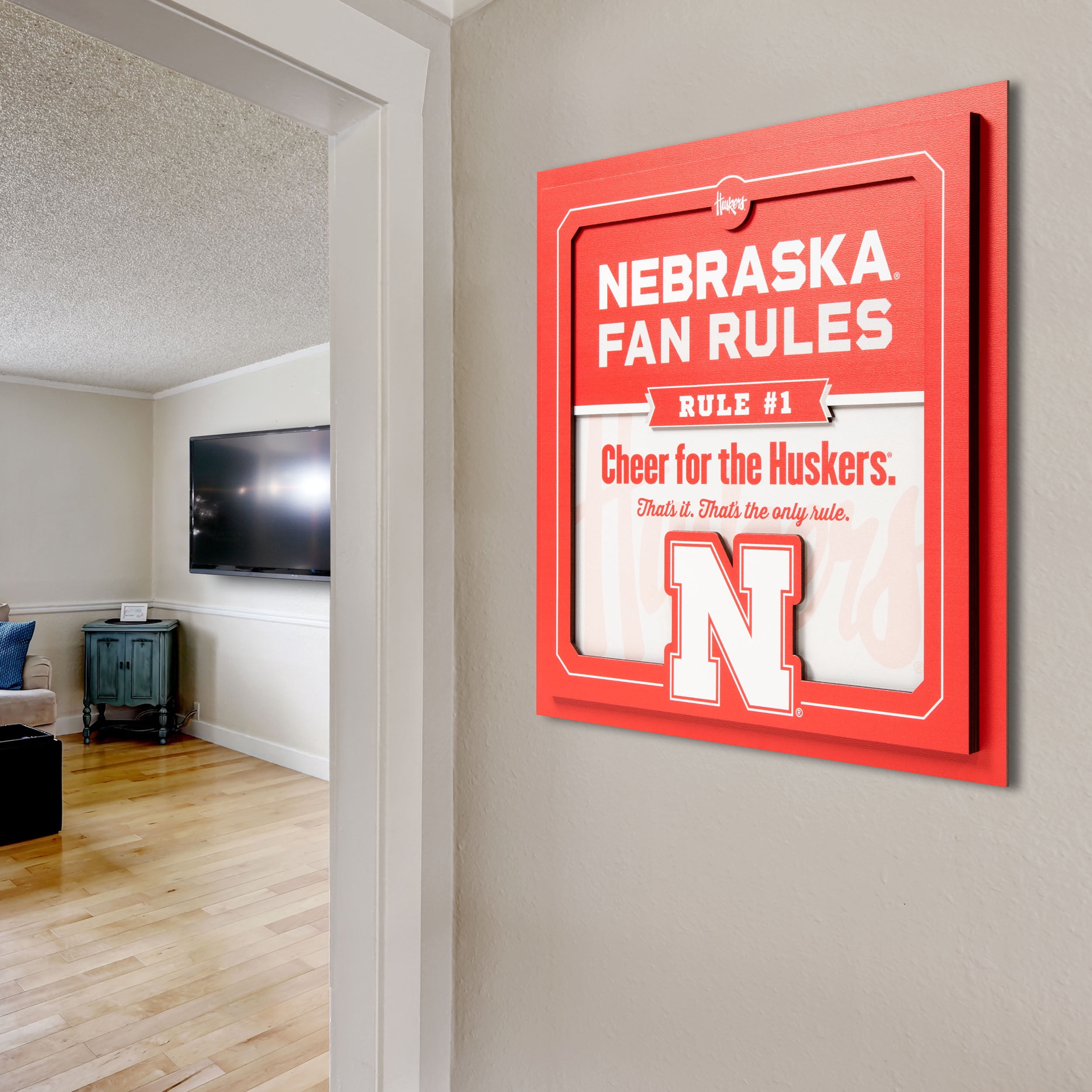 YouTheFan NCAA Nebraska Cornhuskers Fan Rules 3D Wall Art