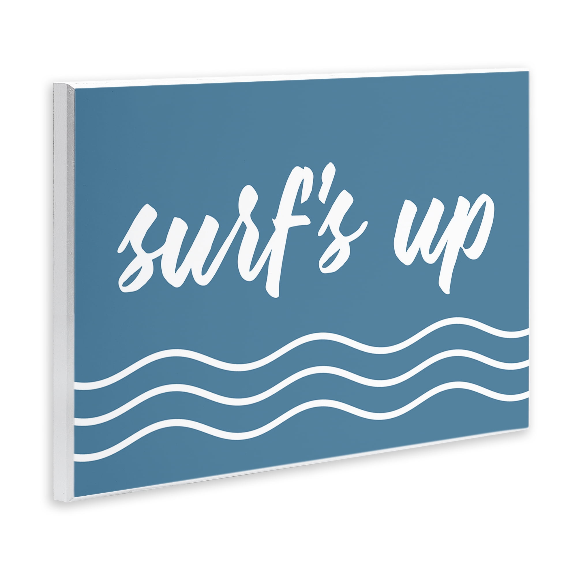 Stupell Industries Blue Surf's Up Typography Painting Unframed Art Print Wall Art, 19 x 13