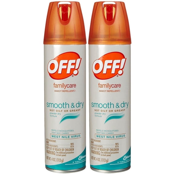 OFF! Smooth & Dry Family Care Insect Repellent Spray, Repels Mosquitoes, 4 oz, 2 Pack