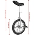 thumbnail image 2 of QRKD Outdoor Wheel Unicycle, 16” One Wheel Bike, Fitness Unicycle Bicycle Adjustable Seat Exercise Bike for Kids Adults Sports Entertainment Exercises Balance Fun（Silver）, 2 of 13