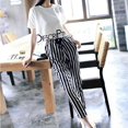 thumbnail image 3 of FANTADOOL 2 PCS/Set Women Summer Casual Short Sleeves Tops + Striped Haren Pants Suits Runway Outfit, 3 of 8