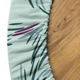 thumbnail image 5 of Ambesonne Abstract Fitted Round Tablecloth, Minimal Swirly Dash Lines, 36"- 40" Diameter, Mint Green and Cadet Blue, 5 of 5