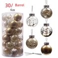 thumbnail image 5 of Decoración navideña, barril de 6 cm, bola transparente, bola de plástico, polvo, cinta de lentejuelas, juego de bolas navideñas, colgante para árbol de Navidad, 5 of 5