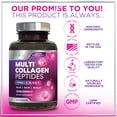 thumbnail image 4 of Multi Collagen Peptides - Hydrolyzed Collagen Types I, II, III, V, X - Best Hair, Skin, Nail & Joint Support for Women - Complete Collagen Peptide Supplement - Non-GMO, Bottled USA - 120 Capsules, 4 of 9