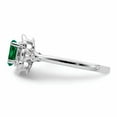thumbnail image 4 of Sterling Silver Rhodium-plated Created Emerald & Diam. Ring QBR21MAY, 4 of 4