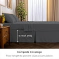 thumbnail image 2 of Mellanni Iconic Collection Pleated Microfiber Bed Skirt 15" Drop, Full, Gray, 2 of 7