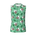 thumbnail image 6 of Lsque Christmas French Bulldog Print Men's Cotton Blend Sleeveless Muscle Shirts (S-3XL)- Moisture Wicking, Odor Protection, UPF 30+,XX-Large, 6 of 8