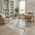thumbnail image 2 of ODIKA 4'x6' Ivory Natural Contemporary Geometric Washable Area Rug Modern Minimalist Shapes with Curved for Dorm Room, Small Living Stain Resistant Low Profile, Easy Care, 2 of 7