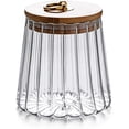 thumbnail image 7 of FANTESTICRYAN Glass Coffee Nuts Canister Airtight Storage Jar Petal Decorative Container with Bamboo Lid Metal Handle Easy to Grasp 700ml, 23 FL OZ, 7 of 7